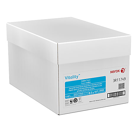 Xerox® Vitality™ White 110 lb. Smooth Index Cover Card Stock 8.5x11 in. 250 Sheets per Ream